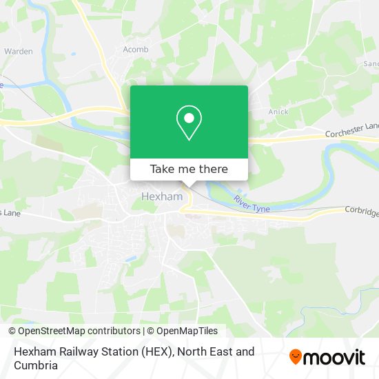 Hexham Railway Station (HEX) map