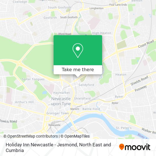 Holiday Inn Newcastle - Jesmond map