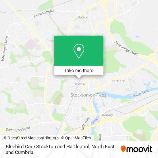 Bluebird Care Stockton and Hartlepool map