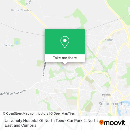 University Hospital Of North Tees - Car Park 2 map