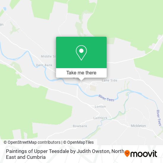Paintings of Upper Teesdale by Judith Owston map