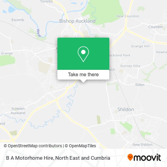 B A Motorhome Hire map