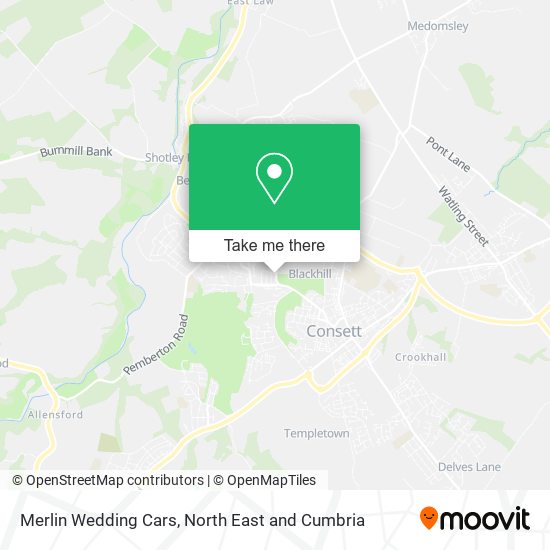 Merlin Wedding Cars map