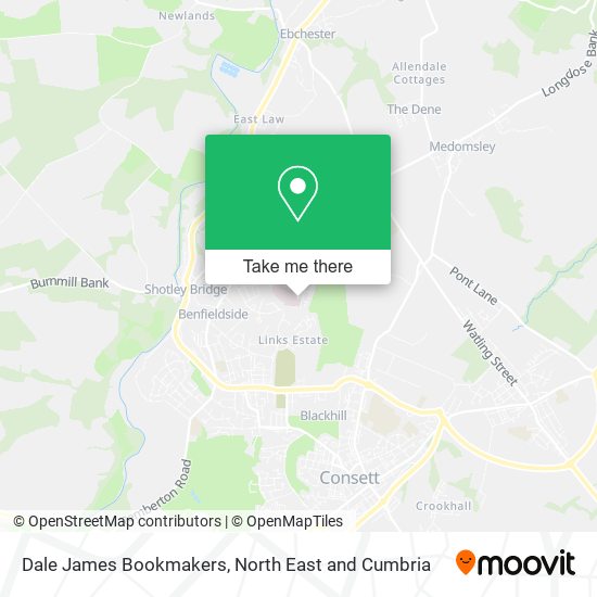 Dale James Bookmakers map
