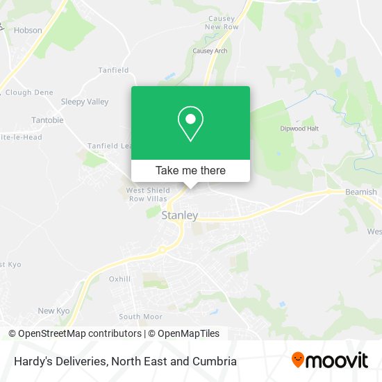 Hardy's Deliveries map