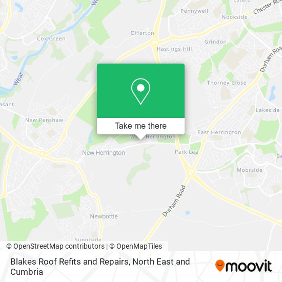 Blakes Roof Refits and Repairs map