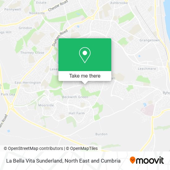 La Bella Vita Sunderland map