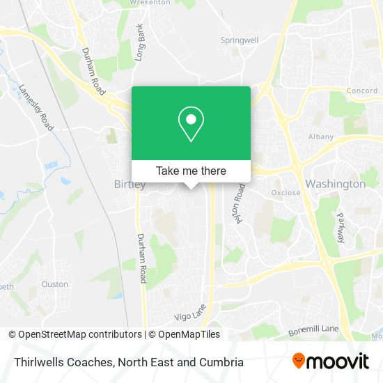 Thirlwells Coaches map