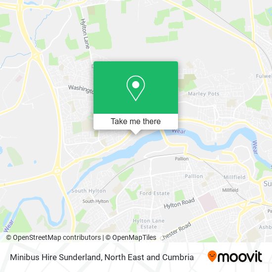 Minibus Hire Sunderland map