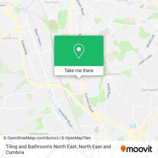 Tiling and Bathrooms North East map