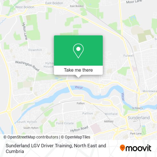 Sunderland LGV Driver Training map