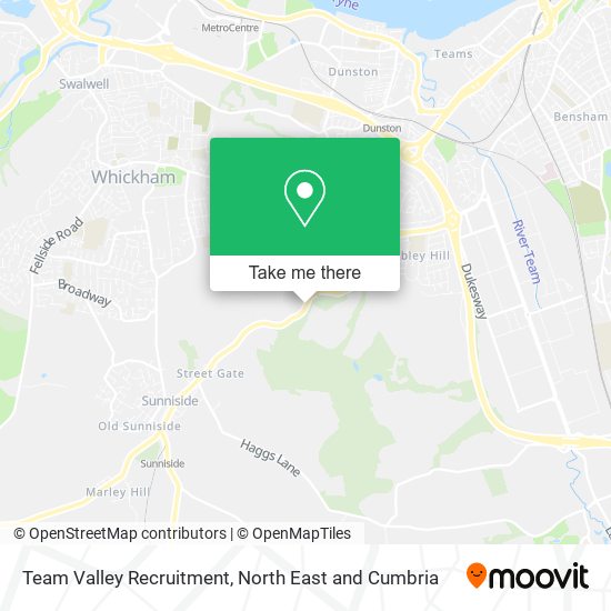 Team Valley Recruitment map