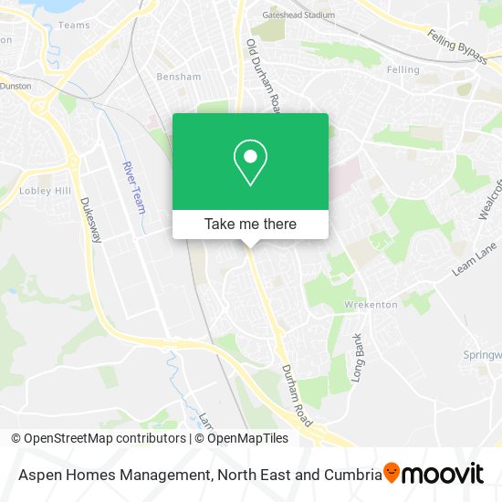 How to get to Aspen Homes Management in Gateshead by bus, underground