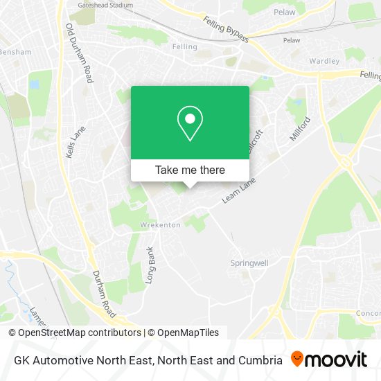 GK Automotive North East map