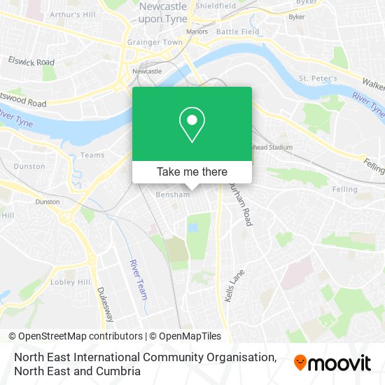 North East International Community Organisation map