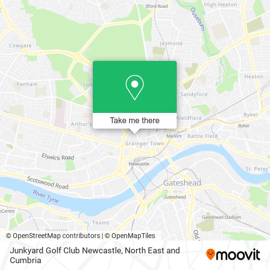 Junkyard Golf Club Newcastle map