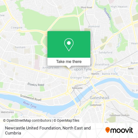 Newcastle United Foundation map