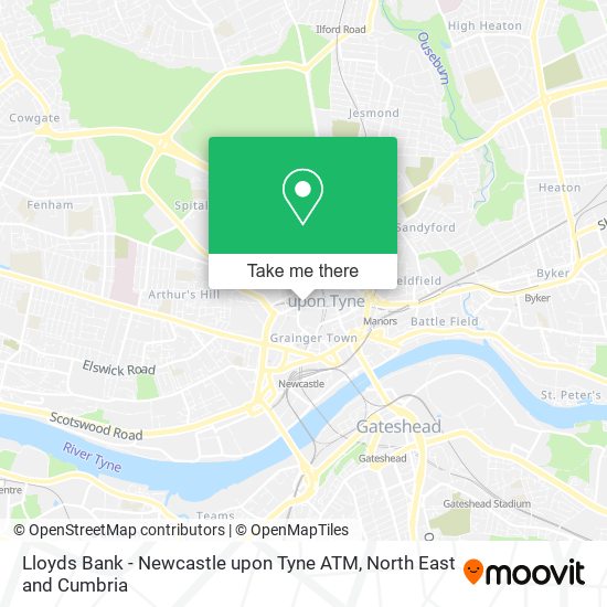 Lloyds Bank - Newcastle upon Tyne ATM map