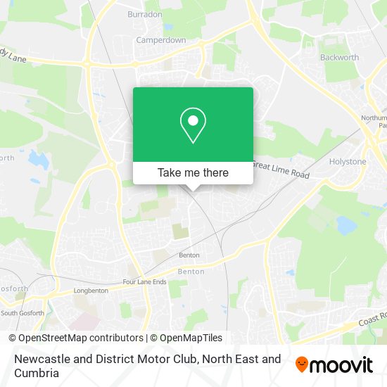 Newcastle and District Motor Club map