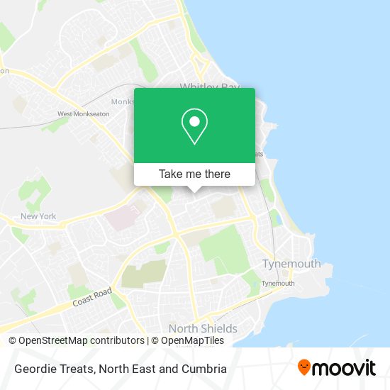 Geordie Treats map