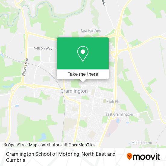 Cramlington School of Motoring map