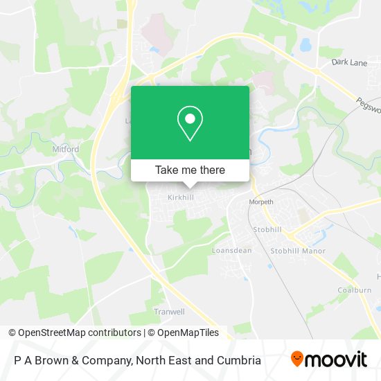 P A Brown & Company map