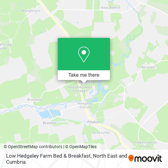 Low Hedgeley Farm Bed & Breakfast map