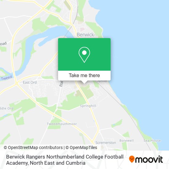 Berwick Rangers Northumberland College Football Academy map