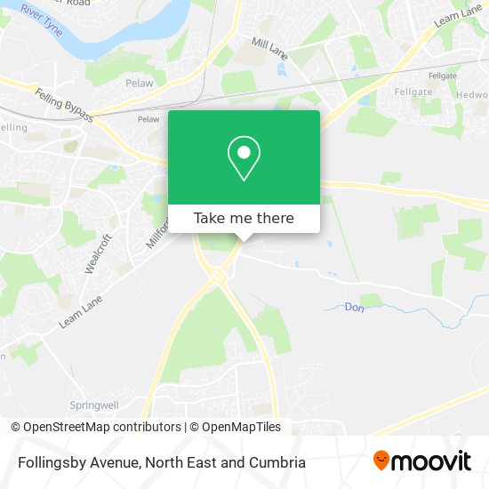 Follingsby Avenue map