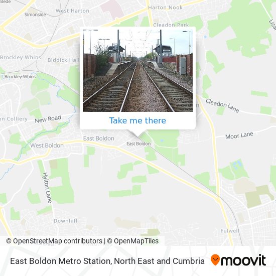East Boldon Metro Station map