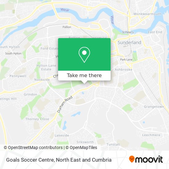 Town Hall Bangalore Map How To Get To Goals Soccer Centre In Sunderland By Bus Or Underground?