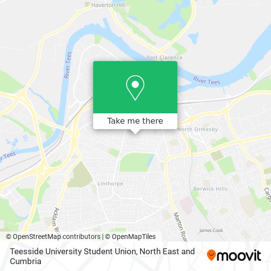 Teesside University Student Union map
