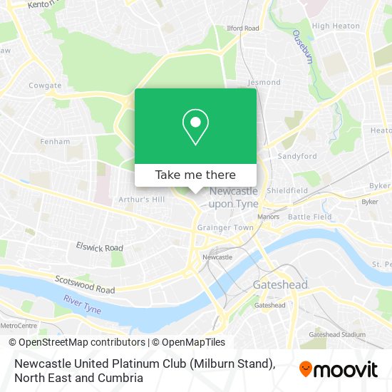 Newcastle United Platinum Club (Milburn Stand) map