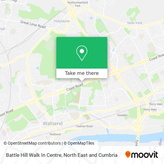 Battle Hill Walk In Centre map