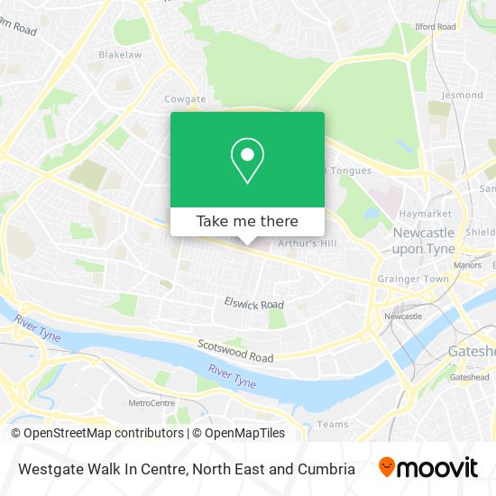 Westgate Walk In Centre map