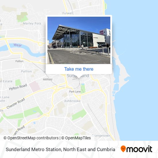 Sunderland Metro Station map