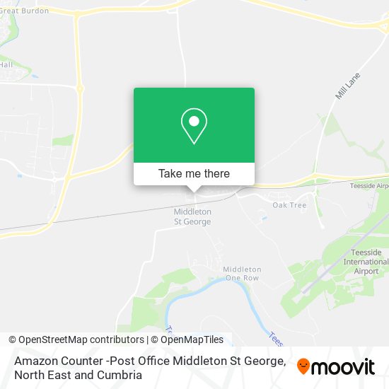 Amazon Counter -Post Office Middleton St George map