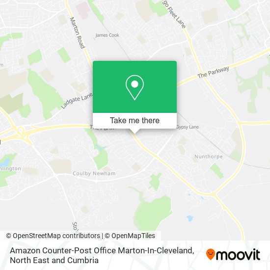 Amazon Counter-Post Office Marton-In-Cleveland map