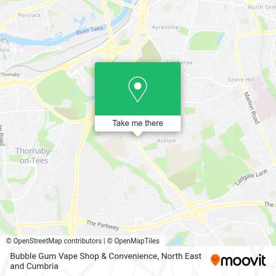 How to Get to Bubble Gum Vape Shop & Convenience in Middlesbrough by Bus? How to Get to Bubble Gum Vape Shop & Convenience in Middlesbrough by Bus?
