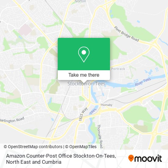Amazon Counter-Post Office Stockton-On-Tees map