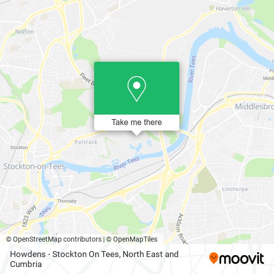 Howdens - Stockton On Tees map