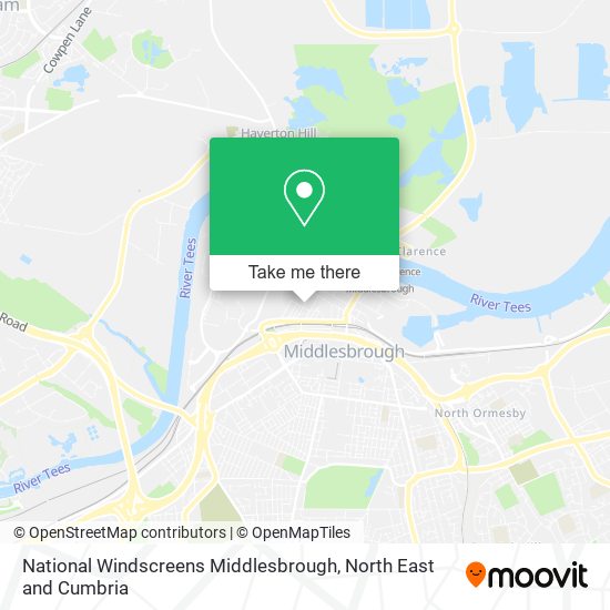 National Windscreens Middlesbrough map