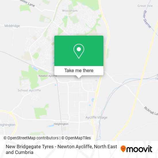 New Bridgegate Tyres - Newton Aycliffe map