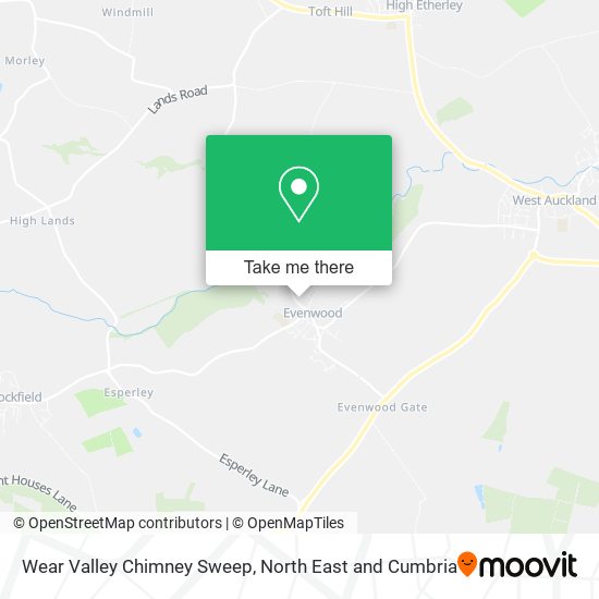 Wear Valley Chimney Sweep map