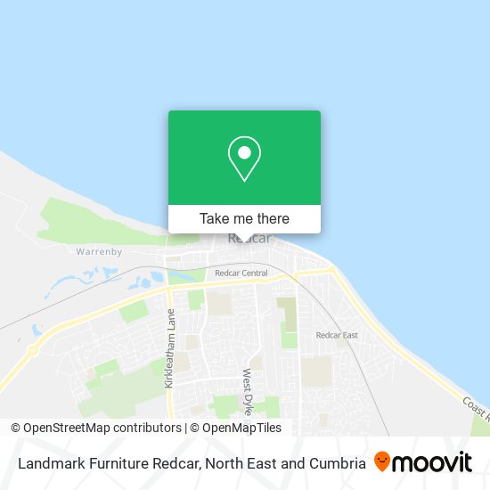 Landmark Furniture Redcar map