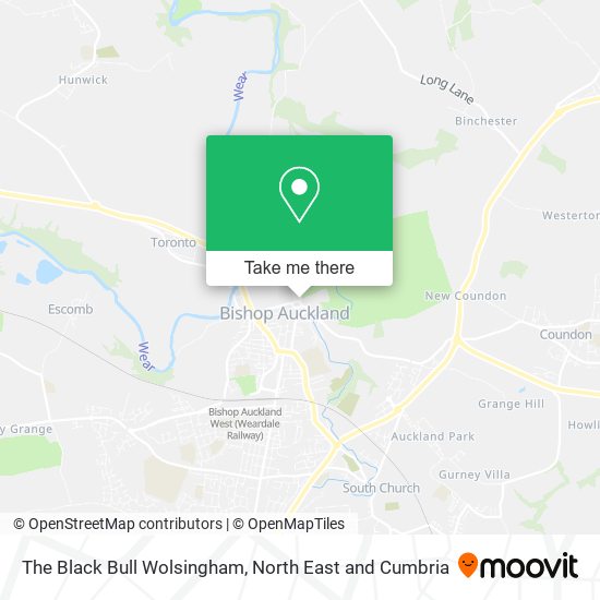The Black Bull Wolsingham map