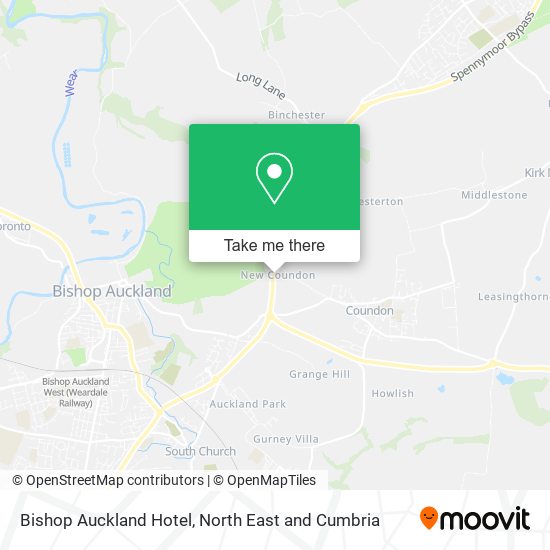 Bishop Auckland Hotel map