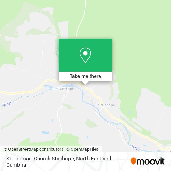 St Thomas' Church Stanhope map