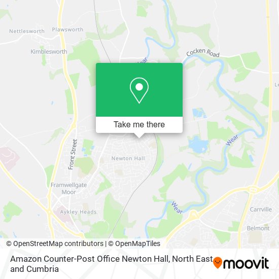 Amazon Counter-Post Office Newton Hall map