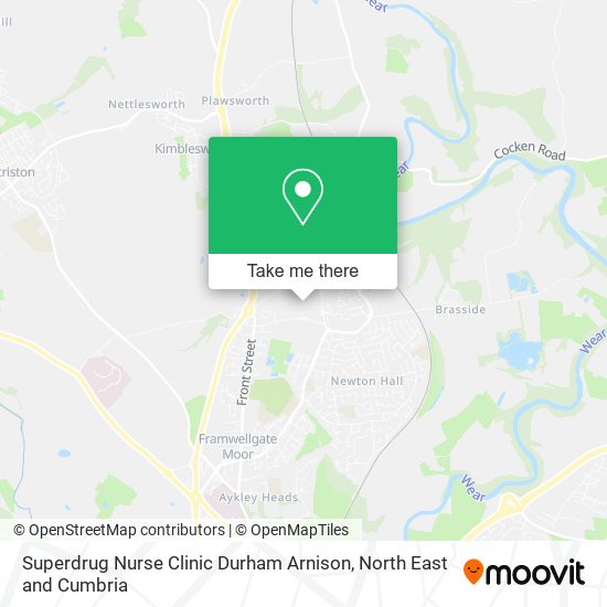 Superdrug Nurse Clinic Durham Arnison map